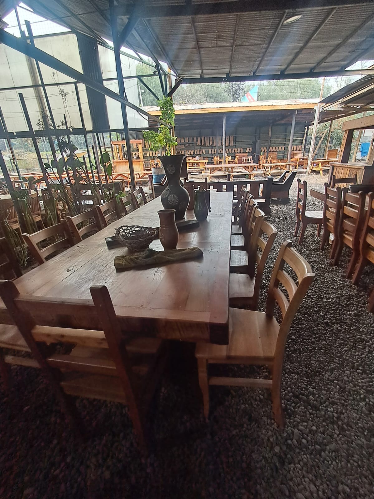 Comedor Rustico de Madera de roble de Gran Capacidad