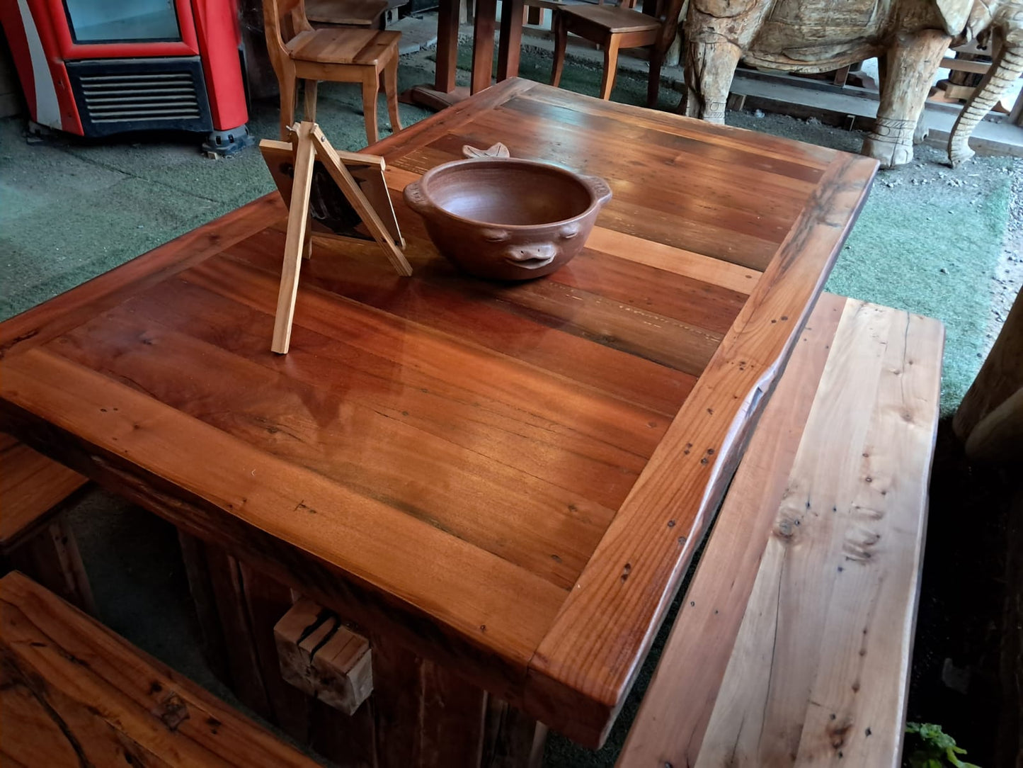 "Juego de Comedor Macizo Rustico en Madera Maciza"
