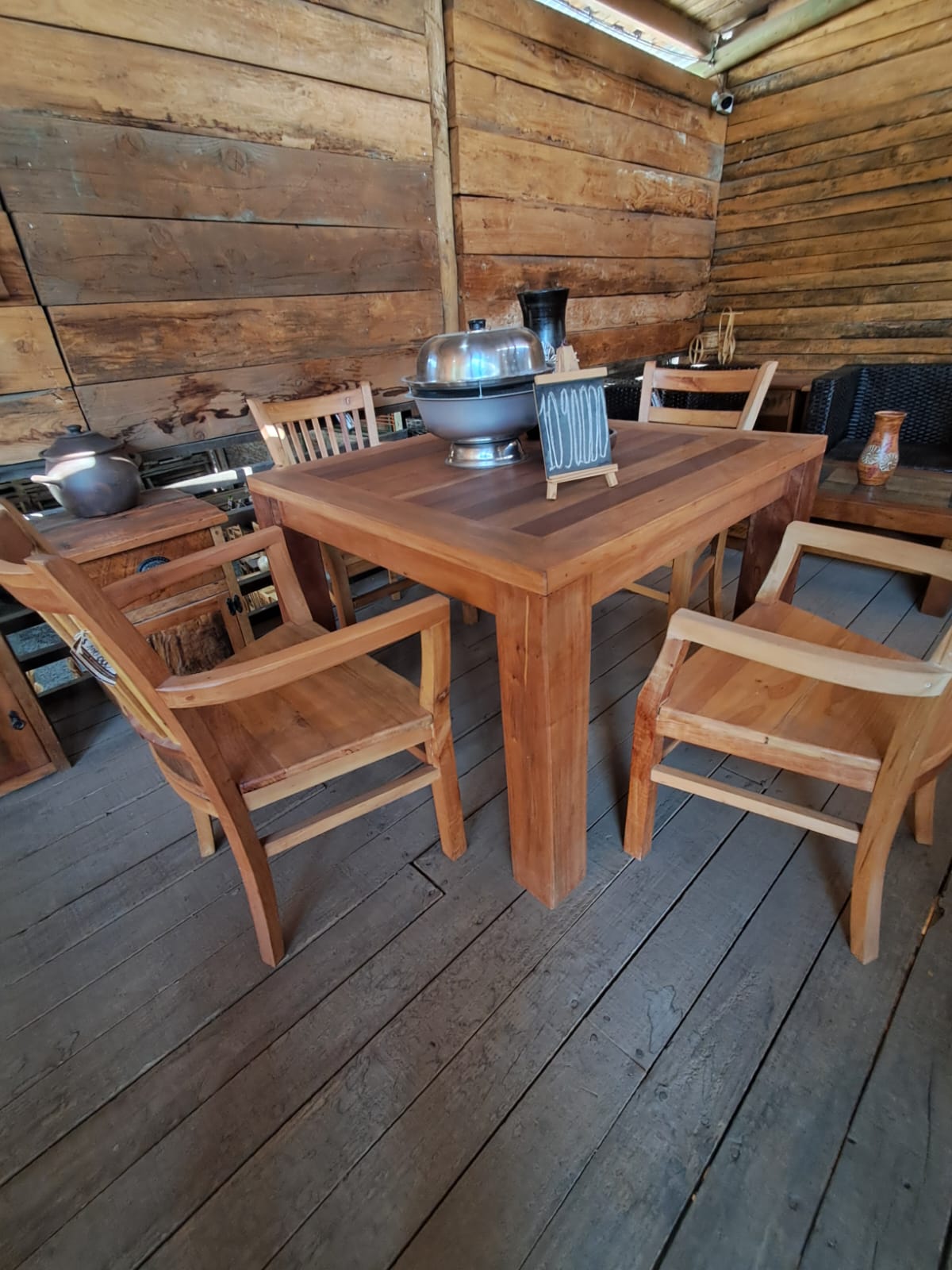 comedor Cuadrado de Madera de roble