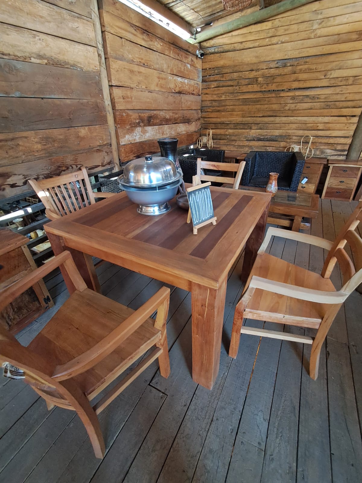 comedor Cuadrado de Madera de roble