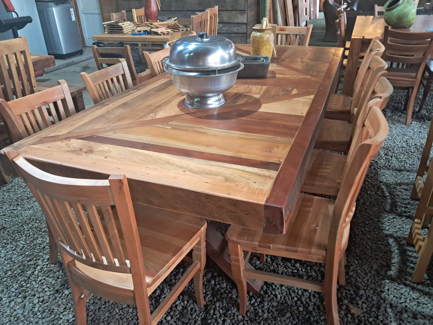comedor de roble rustico artesanal