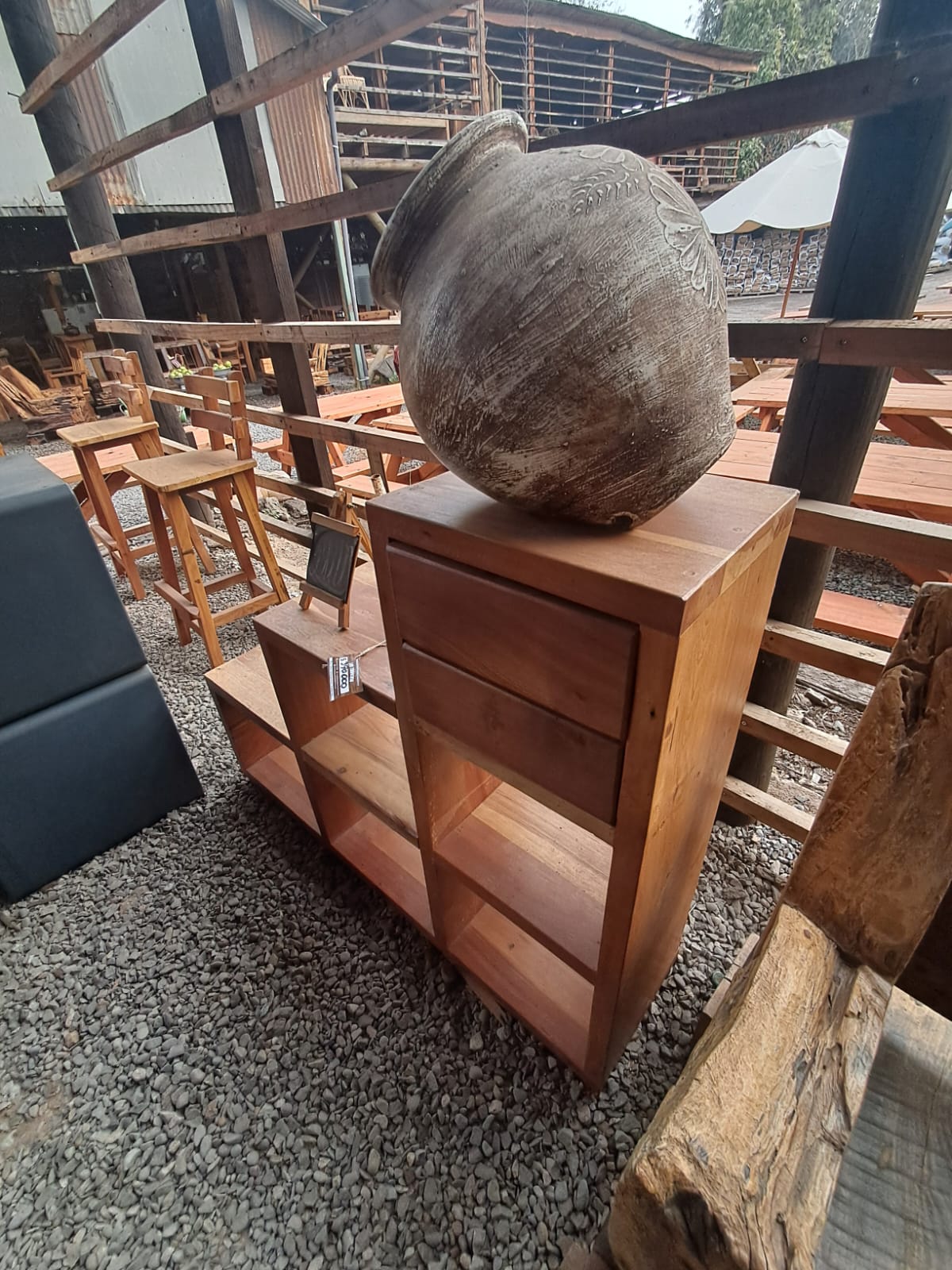 Mueble De Roble Multifuncional de 6 Espacios mas un Cajón