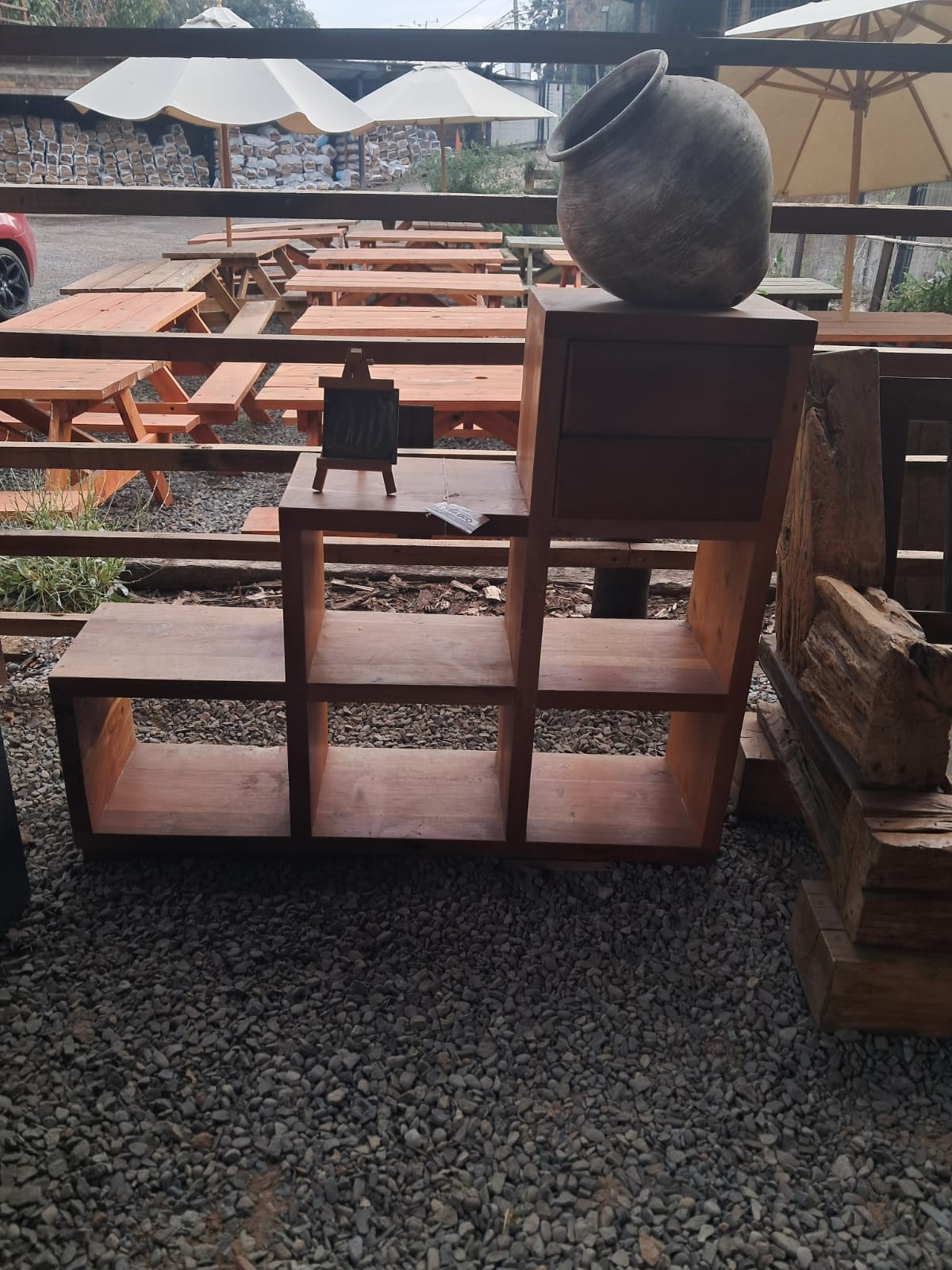 Mueble De Roble Multifuncional de 6 Espacios mas un Cajón