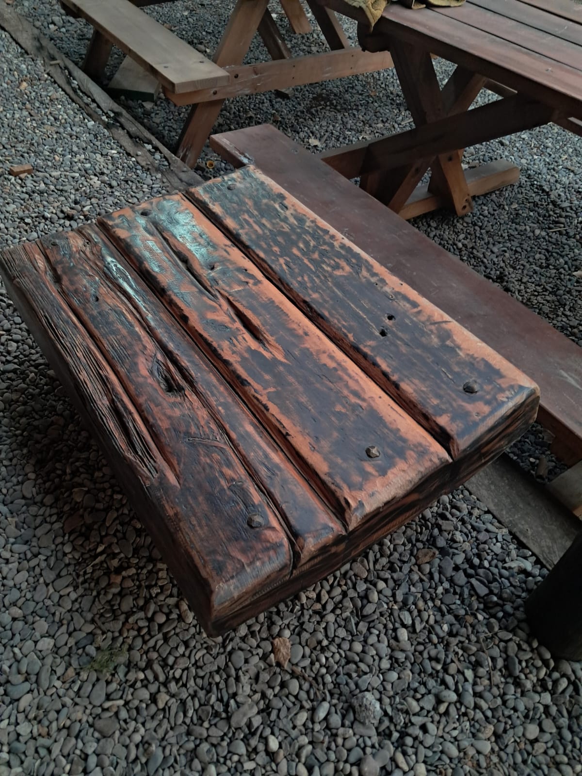 Mesa de Centro rustica de madera de roble