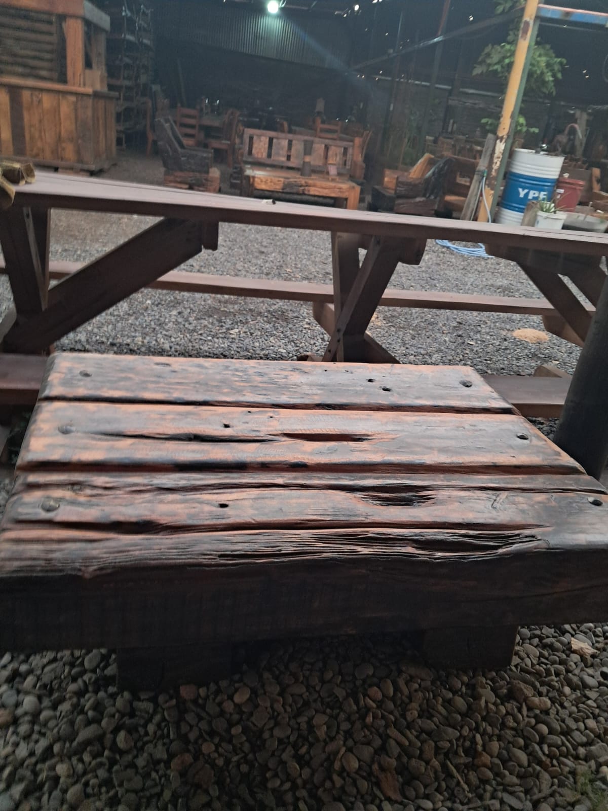 Mesa de Centro rustica de madera de roble