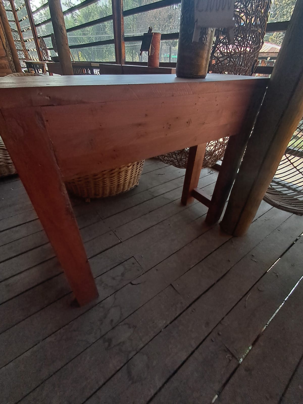 Arrimo Rústico de Madera con dos Cajones