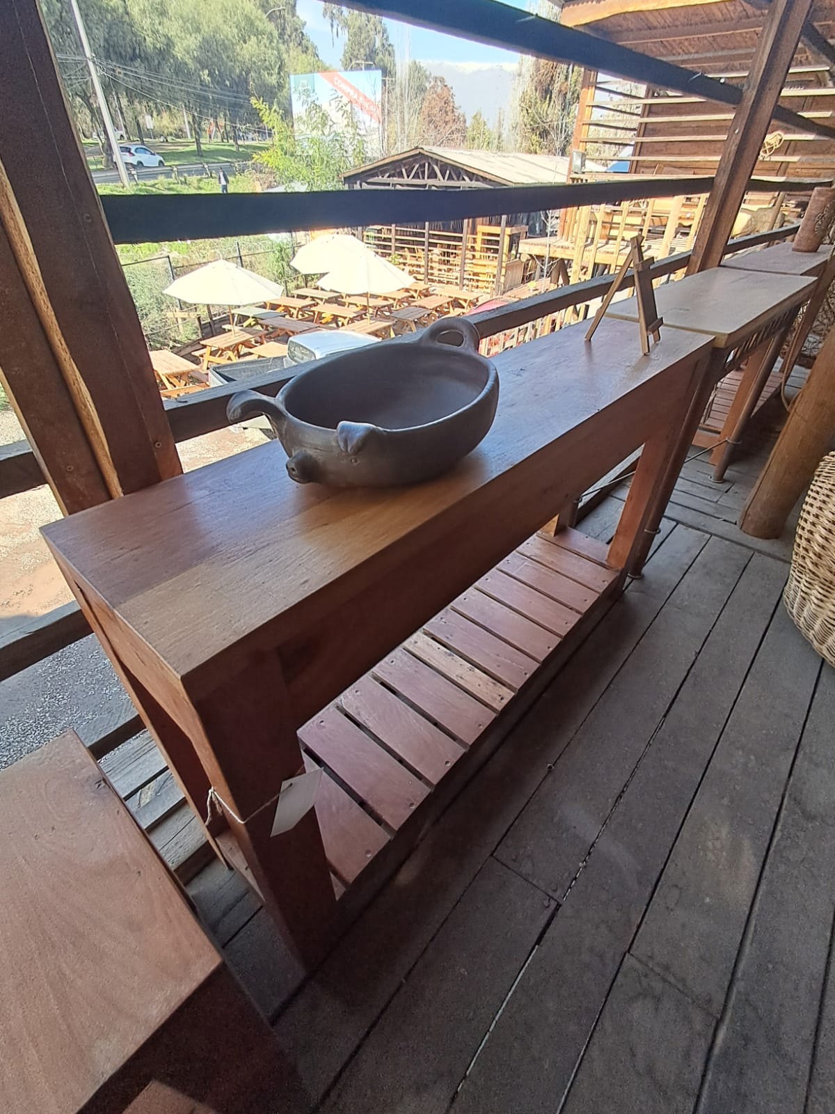 Arrimo Rústico de Madera de roble con Repisa