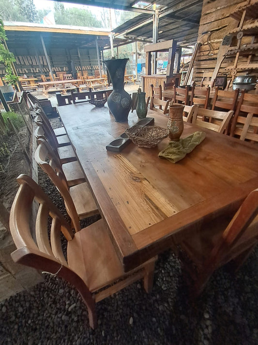 Comedor Rustico de Madera de roble de Gran Capacidad