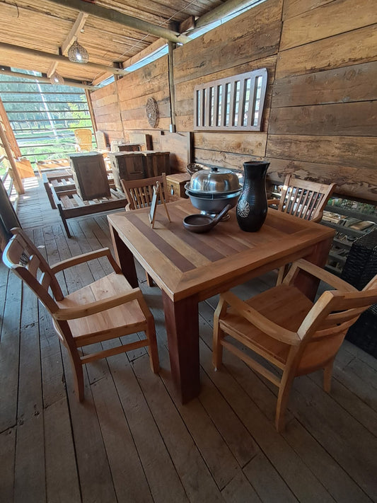 comedor Cuadrado de Madera de roble