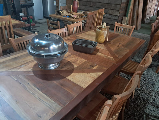 comedor de roble rustico artesanal