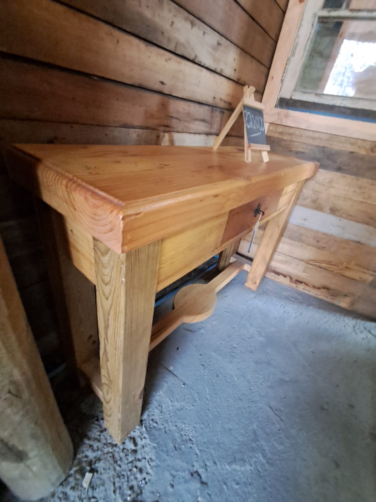 Mueble de Entrada Rústico en Madera de Roble