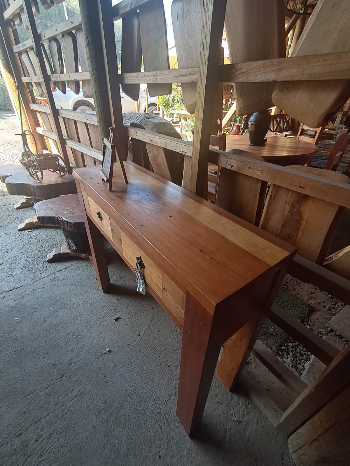 Recibidor Rústico de Madera de roble con Cajones